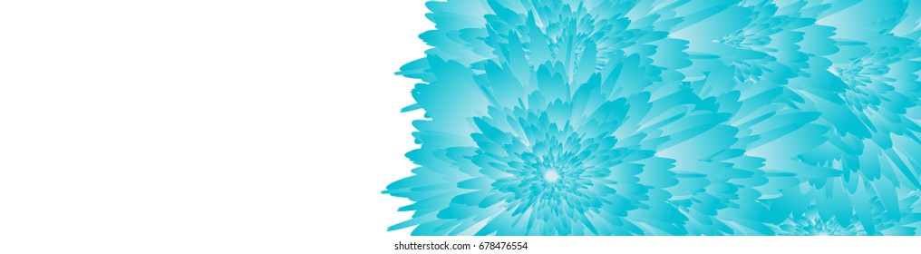 Horizontal web banner with floral insert. vector illustration. blue color style