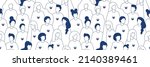 horizontal web banner with a group of people in the colors of the Russian flag. Russophobia. Discrimination against Russians. Russian patriot. Russian activists seamless pattern. the Russian nation.