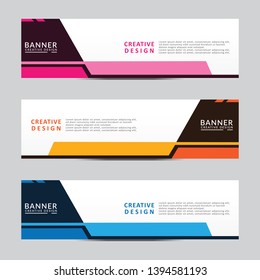 Horizontal web banner. Modern template design. Vector illustration