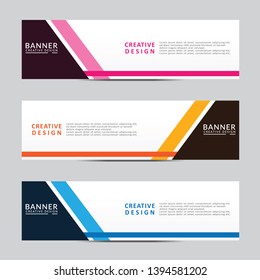 Horizontal web banner. Modern template design. Vector illustration