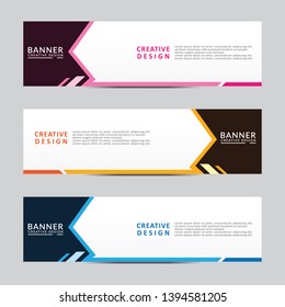 Horizontal web banner. Modern template design. Vector illustration