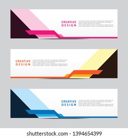 Horizontal web banner. Modern template design. Vector illustration