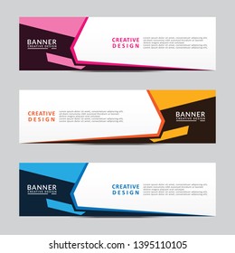 Horizontal web banner. Modern template design. Vector illustration