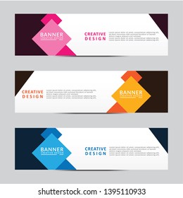 Horizontal web banner. Modern template design. Vector illustration
