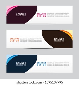 Horizontal web banner. Modern template design. Vector illustration