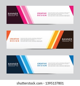 Horizontal web banner. Modern template design. Vector illustration