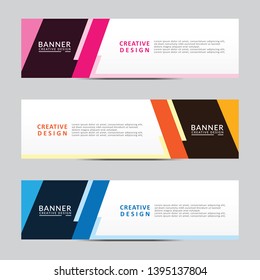 Horizontal web banner. Modern template design. Vector illustration