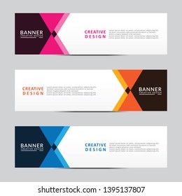 Horizontal web banner. Modern template design. Vector illustration