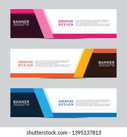 Horizontal web banner. Modern template design. Vector illustration