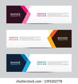 Horizontal web banner. Modern template design. Vector illustration