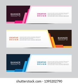 Horizontal web banner. Modern template design. Vector illustration