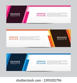 Horizontal web banner. Modern template design. Vector illustration