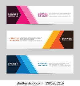 Horizontal web banner. Modern template design. Vector illustration