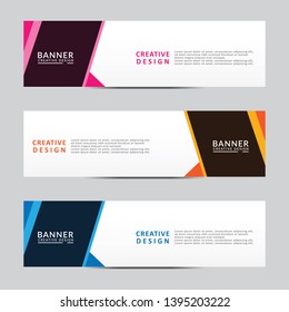 Horizontal web banner. Modern template design. Vector illustration