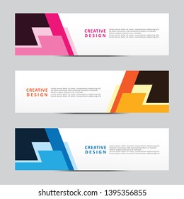 Horizontal web banner. Modern template design. Vector illustration