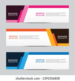 Horizontal web banner. Modern template design. Vector illustration