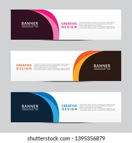 Horizontal web banner. Modern template design. Vector illustration