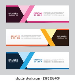Horizontal web banner. Modern template design. Vector illustration
