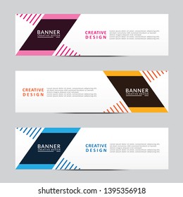 Horizontal web banner. Modern template design. Vector illustration