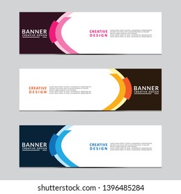 Horizontal web banner. Modern template design. Vector illustration
