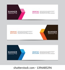 Horizontal web banner. Modern template design. Vector illustration