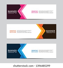 Horizontal web banner. Modern template design. Vector illustration