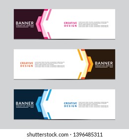 Horizontal web banner. Modern template design. Vector illustration