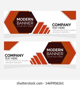 Horizontal web banner. Modern template design. Vector illustration.