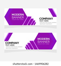 Horizontal web banner. Modern template design. Vector illustration.