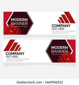 Horizontal web banner. Modern template design. Vector illustration.