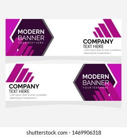 Horizontal web banner. Modern template design. Vector illustration.