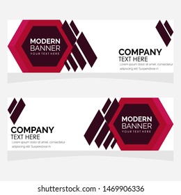 Horizontal web banner. Modern template design. Vector illustration.