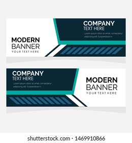 Horizontal web banner. Modern template design. Vector illustration.