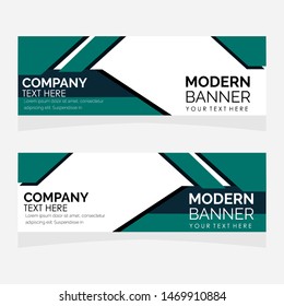 Horizontal web banner. Modern template design. Vector illustration.