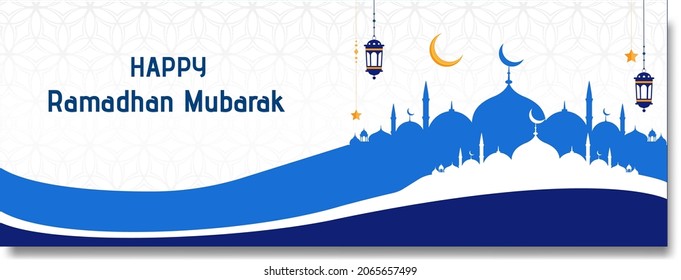 horizontal web banner template ramadan mubarok, eid fitr, new year muharram, milad an nabi