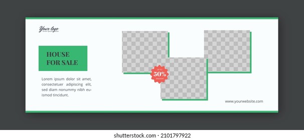 Horizontal web banner template for real estate company