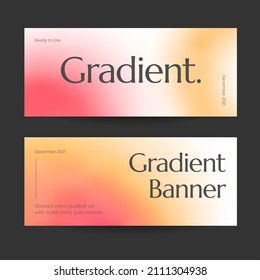 Horizontal web banner template retro gradients colorful abstract blurry