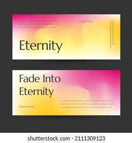 Horizontal web banner template retro gradients colorful abstract blurry