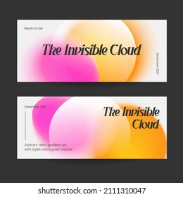 Horizontal web banner template retro gradients colorful abstract blurry