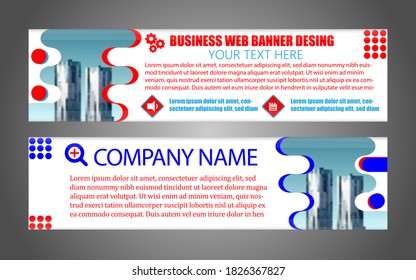 Horizontal web banner, vector template, with space for your picture