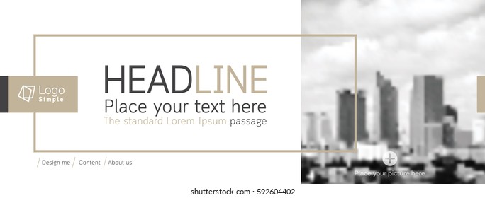 Horizontal web banner, vector template, with space for your picture