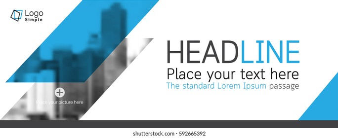 Horizontal web banner, vector template, with space for your picture