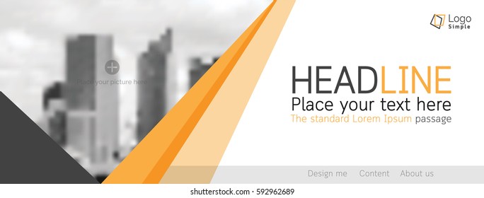 Horizontal web banner, vector template, with space for your picture