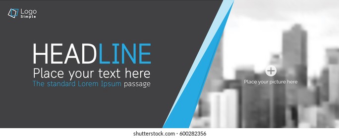 Horizontal Web Banner, Vector Template, With Space For Your Picture