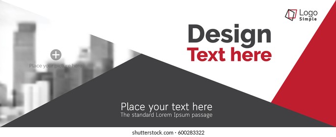 Horizontal web banner, vector template, with space for your picture