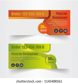 Horizontal web banners with arrows and a place for a photo. Minimalist design. Set. Clean and easily Editable vector.
