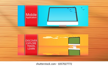 horizontal web banners for... empty computer screen