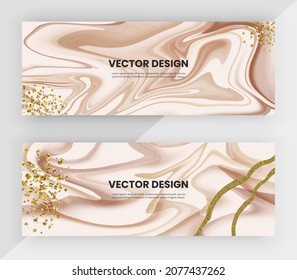 Horizontal web banners with freehand boho rainbow and gold glitter texture.  
