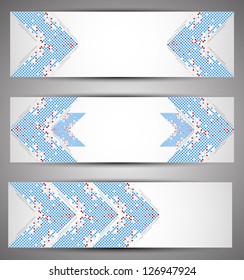 Horizontal web banners. Pixel art. Vector