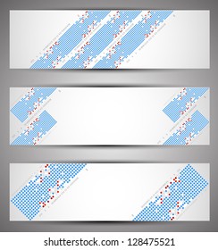 Horizontal web banners. Pixel art. Vector